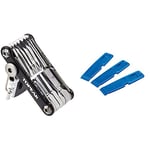 Topeak PT30 Mini Tool, Black & Schwalbe Unisex's Tyre Levers, Blue, one Size