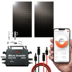 Wonder Full Energy -Kit Solaire Complet prêt à Brancher 300W - Monocristallin, Haute efficacité, IP67 - Installation Simple - Adapté Balcon, Jardins, Surface murales, toits, ... - Plug and Play