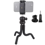 XIAODUAN-professional - Mini Octopus Flexible Tripod Holder with Ball Head & Phone Clamp + Tripod Mount Adapter & Long Screw for SLR Cameras, GoPro, Cellphone, Size: 25cmx4.5cm