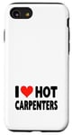 Coque pour iPhone SE (2020) / 7 / 8 I Love Hot Carpenters – Cœur – Travail du bois