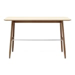 Massproductions - Icha - Desk, Walnut Stained Beech, Desktop Linoleum 4157 Pearl - Pearl - Beige - Skrivbord - Trä/Plast