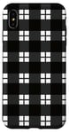 iPhone XS Max Black White Checkered Plaid Flannel Gingham Pattern Checker Case