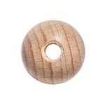 Rayher 6250300 Lot de 35 billes en bois brut percées Ø 10 mm Alésage 2,8 mm