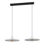 Eglo Suspension luminaire Miniere, lustre à 2 lampes pour salon et salle à manger, lampe de plafond suspendue en métal gris, douille E27, 100 cm