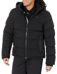 Tommy Hilfiger Men's Quilted Hooded Puffer Jacket, Black, S