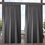 Exclusive Home Cabana Paire de Rideaux à Pattes Auto-agrippantes pour intérieur/extérieur filtrant la lumière, 137,2 x 304,8 cm, Anthracite