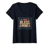 Womens Pretty god bless America Statement Costume V-Neck T-Shirt