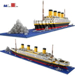 Titanic Modell Byggsten Set, Kryssningsfartyg Titanic Båtmodell Byggnad