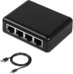 Répartiteur réseau RJ45 1 à 4 Gigabit,adaptateur Ethernet 1000/100 Mbps,avec port d'alimentation USB pour ordinateur,concentrateur,commutateur,routeur,ADSL,décodeur,TV numérique,etc