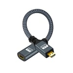 Twozoh Câble Adaptateur Micro HDMI Mâle vers Femelle, Câble Micro HDMI Mâle vers Micro HDMI Femelle, Câble Micro HDMI type D Mâle vers Femelle compatible 3D/4K 1080p 20 cm