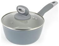 Salter Healthy Cook 18cm Aluminum Sauce Pan - Grey