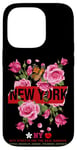 iPhone 14 Pro Cool Floral New York City Graphic Design, New York City Case