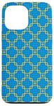 Coque pour iPhone 13 Pro Max Electric Blue Yellow Crosse Circle Round Pop Art Pattern