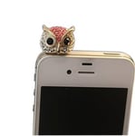 NOVAGO 1 Bouchon décoratif Anti poussière pour la Prise Audio 3.5 mm en Strass Blingbling Compatible avec Samsung,Huawei,LG, Sony,Xiaomi,iPhone 456 (Hibou)