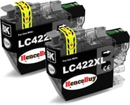 Lc422Xl Lc422 Xl Noir Cartouches D'Encre Compatibles Avec Brother Lc422Bk Lc422Xlbk Cartouche Pour Imprimante Brother Mfc-J5340Dw Mfc-J5345Dw Mfc-J5740Dw Mfc-J6540Dw Mfc-J6940Dw (2 Noir)