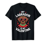 Chocolate Labrador My Valentines Hearts Day Dog Mom Dad T-Shirt