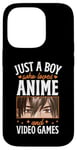 Coque pour iPhone 14 Pro Juste un garçon qui aime les anime et les jeux vidéo