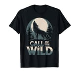 Call of the Wild Howling Wolf Under Full Moon T-Shirt