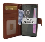 New Standcase Wallet Sony Xperia X (F5121) (Brun)