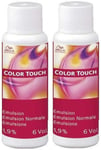 Wella Color Touch 1.9% Emulsion - 2 x 60ml Hair Color Developer, Creamy Formula