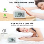 DOOMAY Digital Alarm Clock Bedside - Battery Powered Clock with LCD Display and