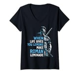 Womens When Life Gives You Lemons Make Roman Lemonade Roman Empire V-Neck T-Shirt