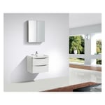 Ensemble salle de bain smile 600 - blanc lys - en option miroir, armoire de toilette et meuble mural Sans miroir, Sans meuble mural de droite, Sans