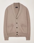 Brioni Cashmere/Cotton Shawl Cardigan Beige