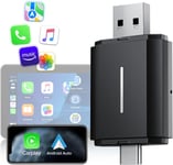 Carplay Adaptateur Sans Fil 2 En 1 Pour A-Pple Carplay & Android Auto,Dongle Carplay Sans Fil Convertir Carplay Filaire En Sans Fil,5g Wifi,Plug & Play,Dongle Car Play Pour Ios 10+[Pho063245]