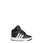 adidas Unisex Kid's Hoops Mid Shoes, core Black/FTWR White/Grey six, 6.5