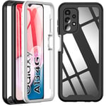 Hensinple Coque pour Samsung Galaxy A13 4g, avec Protection D'écran, 360 Degrés integrale Anti-Rayures Bumper écran Protection Etui Housse pour Samsung Galaxy A13 4g - Noir Clair