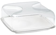 Guzzini, Cloche À Fromage Carrée Gocce, 25,5 x 25,5 x h11,5 cm Taille Unique Transparent