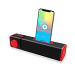 Audio d'ordinateur avec support de téléphone Haut-parleur Bluetooth sans fil Portable Mini Vard Subwoofer Rechargeable, Rouge