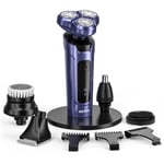 SEJOY 5 in 1 Electric Shaver Razor Rotary Mens Beard Trimmer Cordless Waterproof