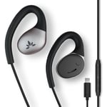 Avantree Open Ear Lightning Headphones Wired for iPhone, MFi Certified, in Line Mic for Clear Calls, Enviornment Awareness & All Day Comfort(for Small-Medium Ear), Great for Office Home Use Resolve