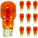 Cyclingcolors - 10x Ampoule 12V 10W T13 W2.1x9.5d clignotant latéral voiture moto scooter éclairage goutte d'eau lampe tableau bord indicateur, orange