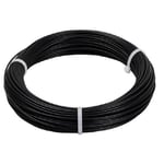 50M Câble Métallique, Câble Acier Inoxydable 304 PVC Enduit 2mm, Corde à Linge Inox 7x7 Extra Fort, Cable en Acier pour Rideaux, Fil de Suspension Cadre Photos Miroir Jardin Bricolage Extérieur (Noir)