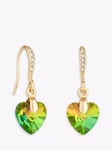 Jon Richard Gold Plated Heart Earrings, Gold/Green