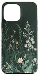 iPhone 13 Pro Max Olive Green Boho Botanical Wildflowers Aesthetic Case