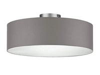 meineWunschleuchte Plafonnier avec abat-jour en tissu en brun-gris Ø 40cm - couverture satinée pour une ambiance lumineuse sans éblouissement, SP1002R40G, 40cm brun-gris