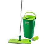 Libman Rinse 'n Wring Serpillère et Seau | Serpillère en Microfibre | Nettoyant pour sols en Bois Dur | Balai Humide et Sec | Chambres à Eau Propre et Sale | Lames de raclette | 2 tampons en