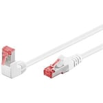 Patchkabel S/FTP, CAT6, RJ45 1 x vinklad 90°, vit 2 m