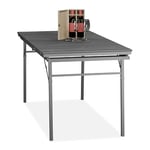 Relaxdays Table de Jardin Extensible et Pliante, Largeur : 166-215 cm, Plastique et Acier, 8 Personnes, Grise