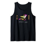 Bruce Lee Flying Kick Retro Neon Contour Logo Tank Top