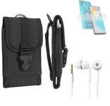 For Motorola Moto E22s + EARPHONES Belt bag outdoor pouch Holster case protectio