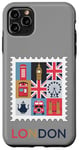 iPhone 11 Pro Max London Stamp with Iconic Landmarks - London Souvenir Case