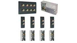 Matt Black 4.0 Surround Sound Audio AV Speaker Wall Face Plate Kit - NON SOLDER