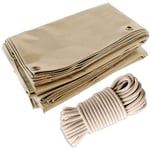 Tecplast - Pack Toile Pergola Beige foncé 3x4 m + Sandow Ivoire 20m - Bâche Pergola prête à poser LP506PR Garantie 5 ans