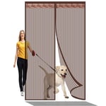 Orumrud Door Fly Screen Magnetic, Auto Closing Anti Mosquito Mesh Fly Curtain with Vertical stripes Full Frame Hook & Loop for Front Door Room Patio French Door, Fit Doors Up to