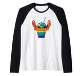 Disney Lilo & Stitch Pride Rainbow Hawaiian Shaved Ice Raglan Baseball Tee